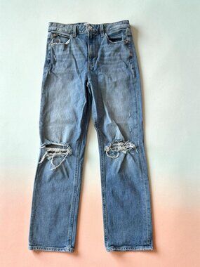 PAIGE Distressed Sarah Straight Leg Ankle Jeans Size 27